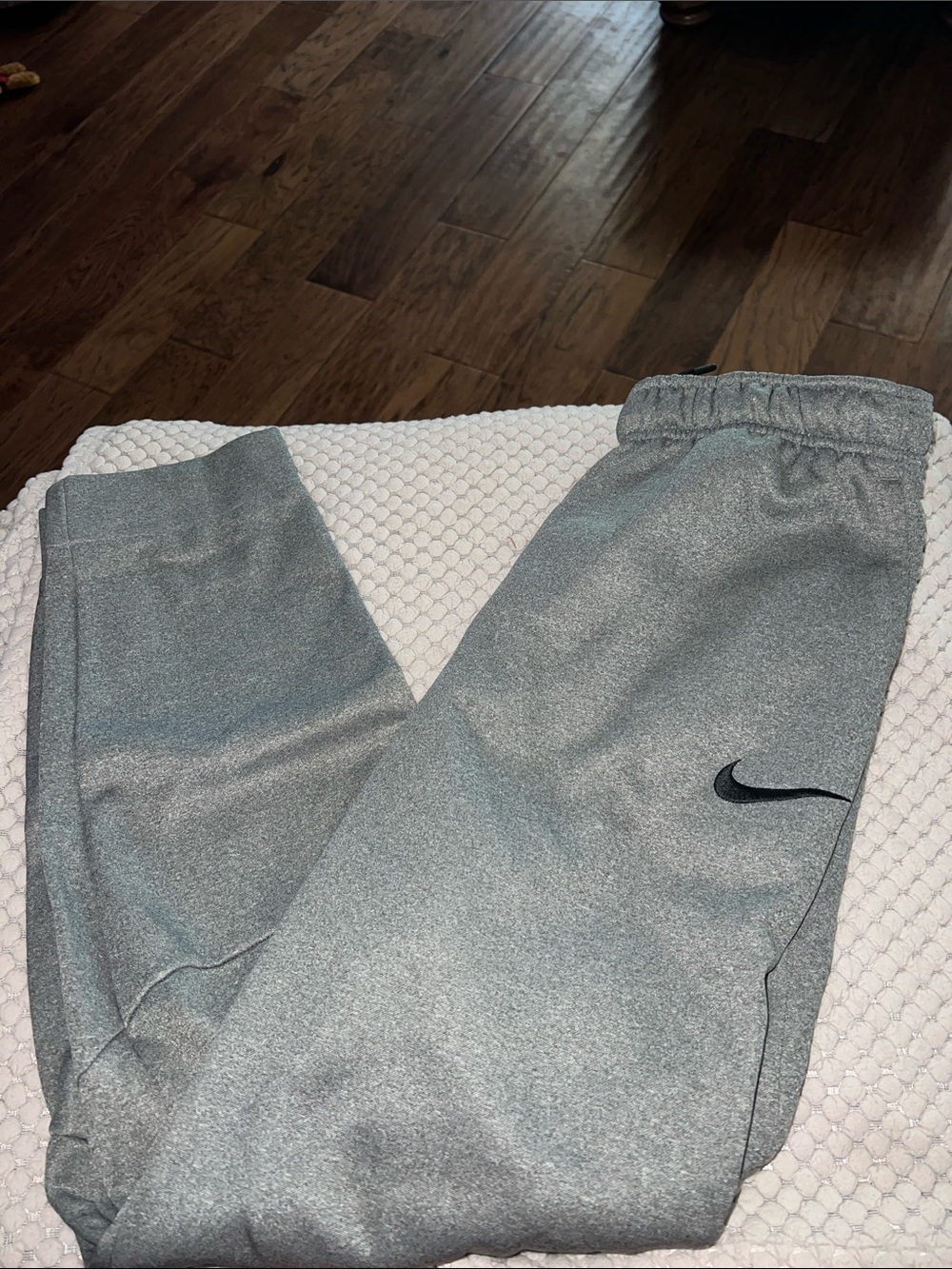 Nike Gray Kids' Sweatpants with Black Swoosh